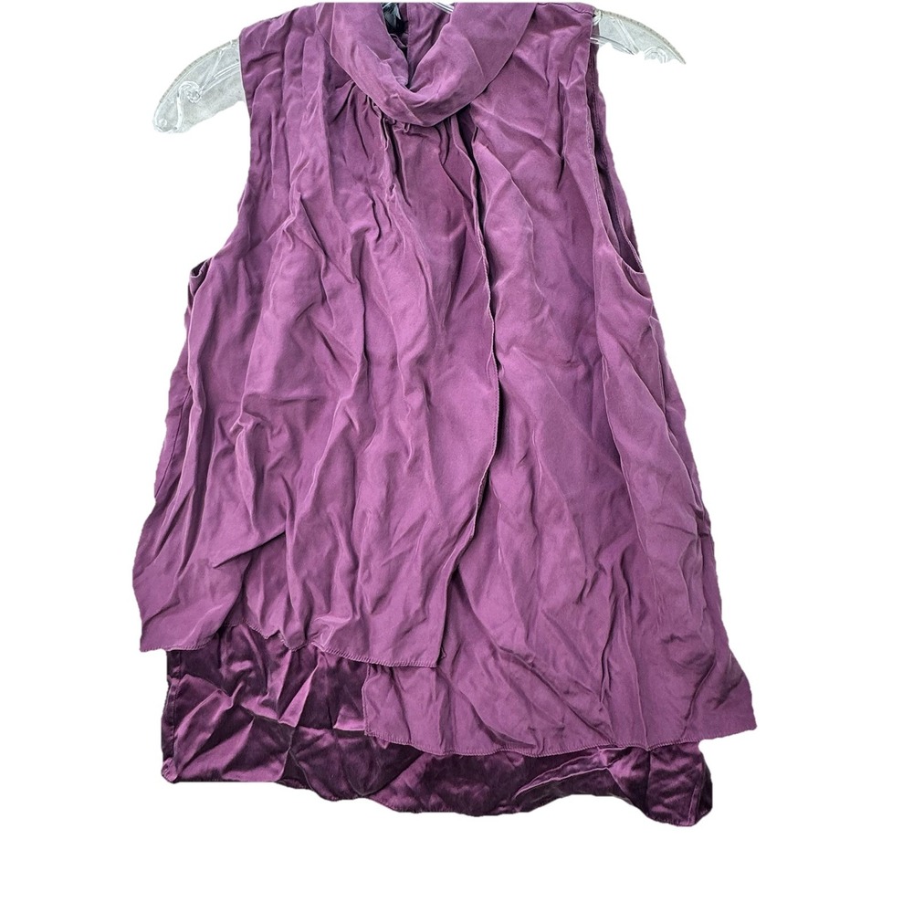 LAFAYETTE 148 NY 100% Silk Purple Mock‎ Beck Tank Top Women's Size 4 Dressy